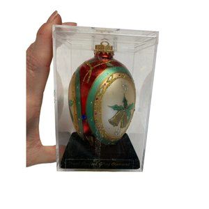 Designer Studio handcrafted Glass Ornament Christmas 4" NIB